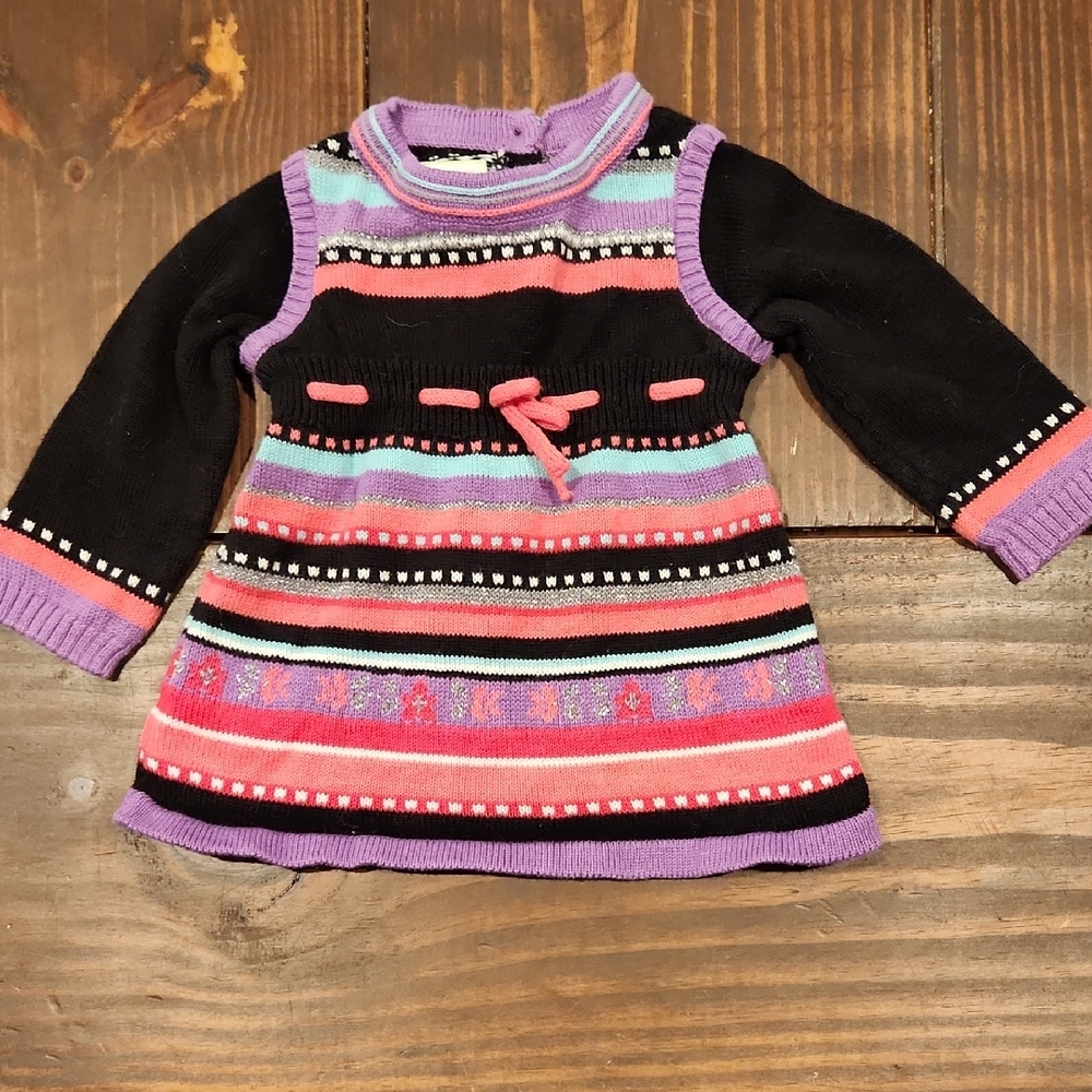 Colorful Striped Kids Dress